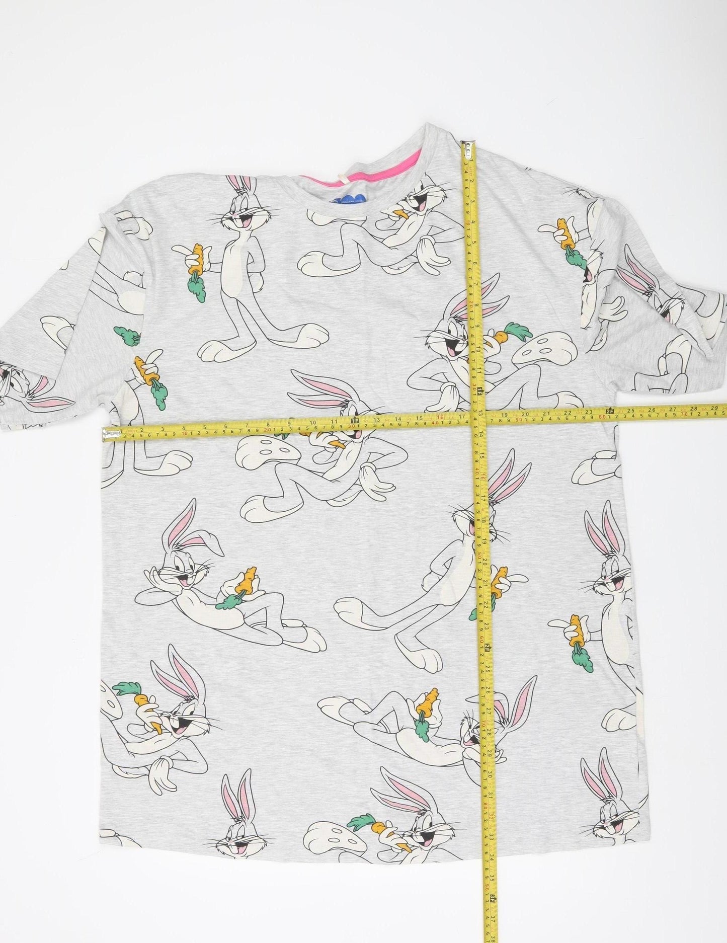 Warner Bros Women Grey Bugs Bunny Nightshirt L Cotton Blend