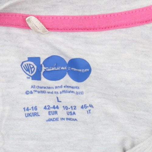 Warner Bros Women Grey Bugs Bunny Nightshirt L Cotton Blend