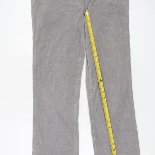 TU Women Grey Straight Corduroy Trousers 14S Cotton Blend