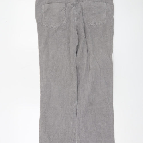 TU Women Grey Straight Corduroy Trousers 14S Cotton Blend