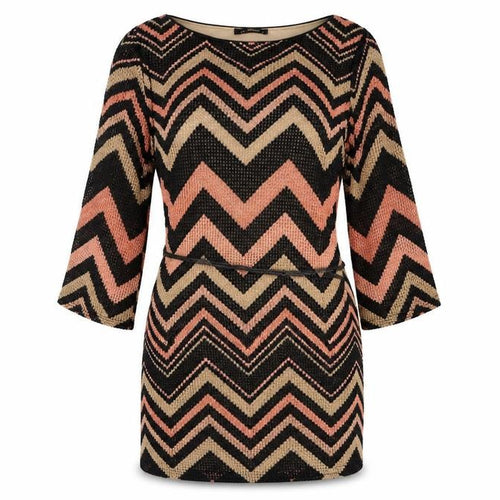 Le Vertige Women’s Multicoloured Chevron Mini Bodycon Dress Size 12