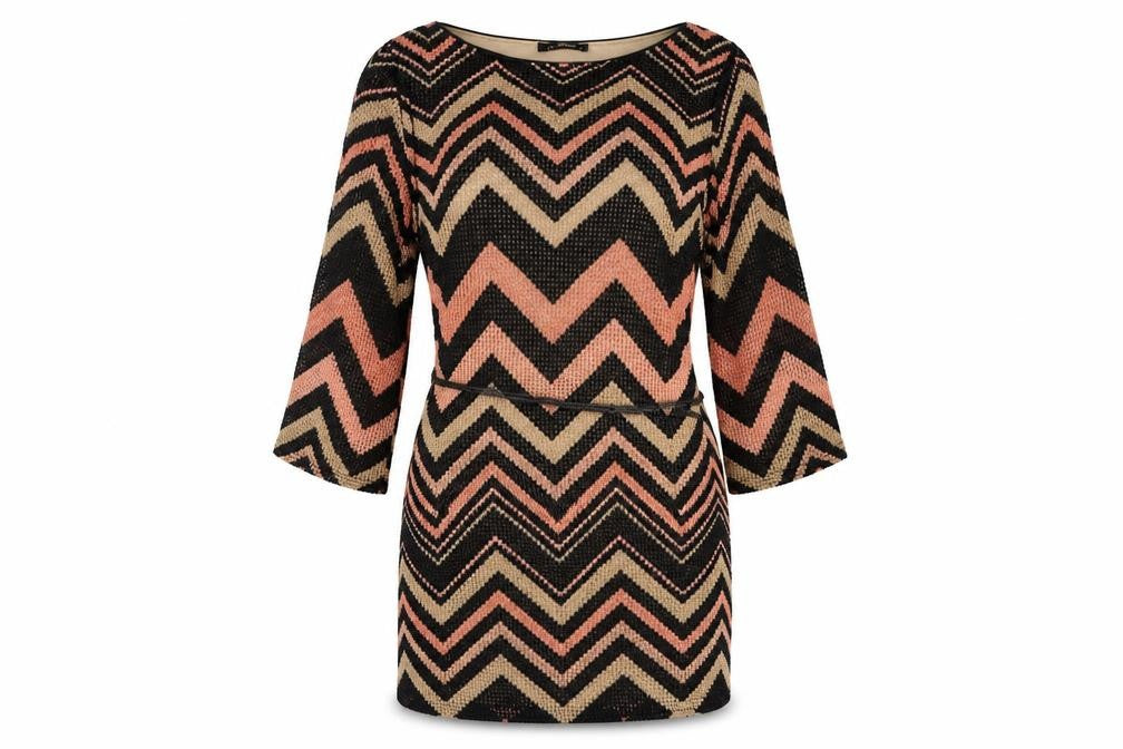 Le Vertige Women’s Multicoloured Chevron Mini Bodycon Dress Size 12