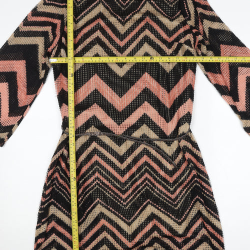 Le Vertige Women’s Multicoloured Chevron Mini Bodycon Dress Size 12