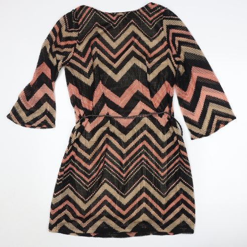 Le Vertige Women’s Multicoloured Chevron Mini Bodycon Dress Size 12