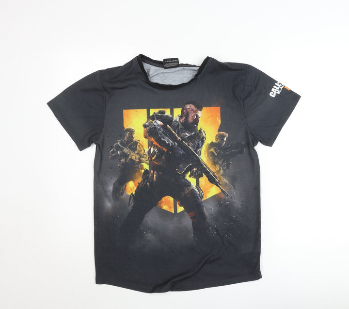 Primark Boys Black Call of Duty Black Ops Short Sleeve T-Shirt Size M