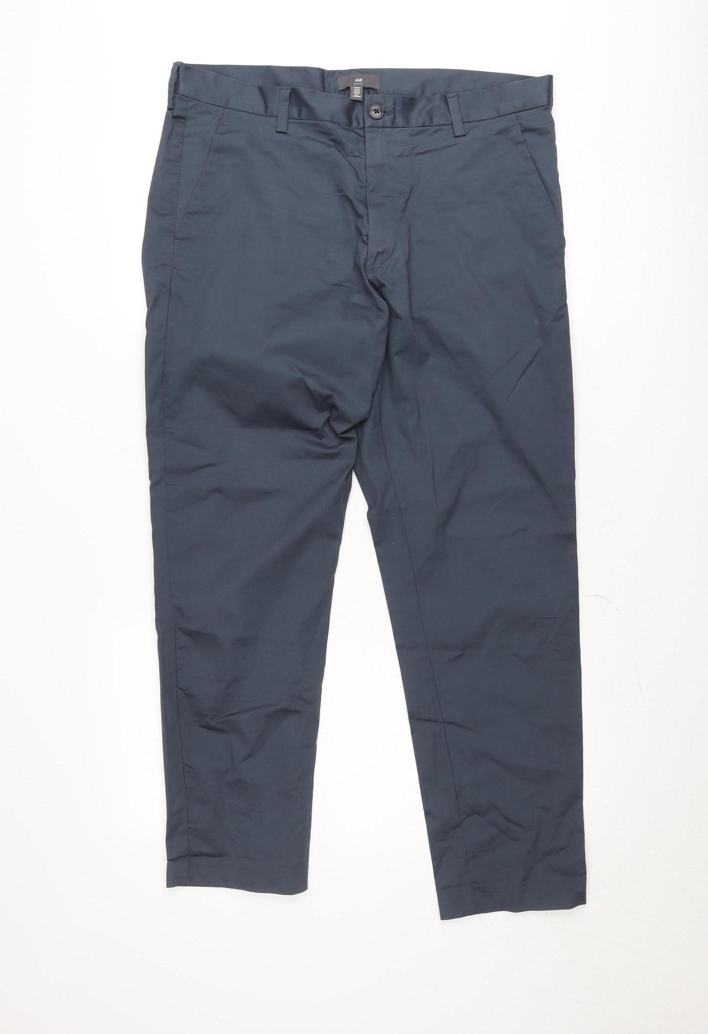 H&M Women’s Blue Slim Fit Chino Trousers Size 6