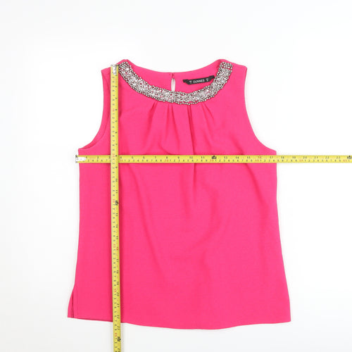 Dunnes Women’s Pink Beaded Neck Sleeveless Blouse Size 12