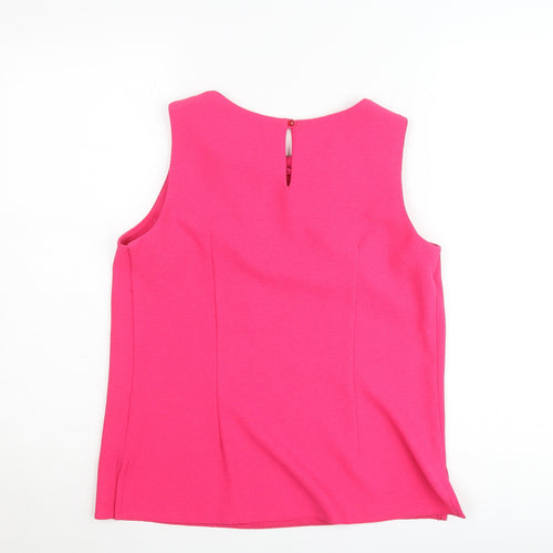 Dunnes Women’s Pink Beaded Neck Sleeveless Blouse Size 12