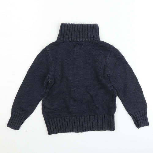 Ralph Lauren Boys Blue Cotton Full Zip Knit Jacket 4 Plus