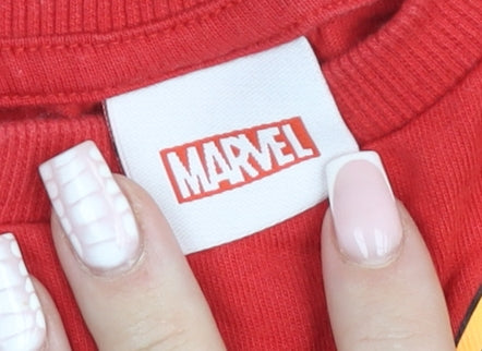 Marvel Boys Red Long Sleeve Superhero Pullover Jumper 4-5 Years