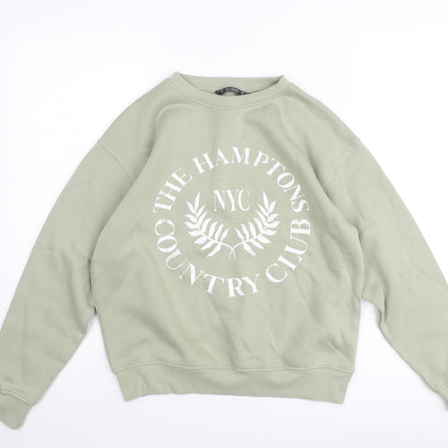 Dunnes Women’s Sage Green XS Pullover Sweatshirt The Hamptons Print