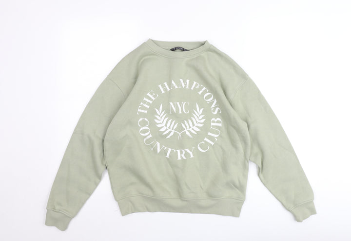Dunnes Women’s Sage Green XS Pullover Sweatshirt The Hamptons Print