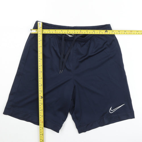 Nike Boys Navy Blue Dri-FIT Athletic Shorts S Polyester Drawstring