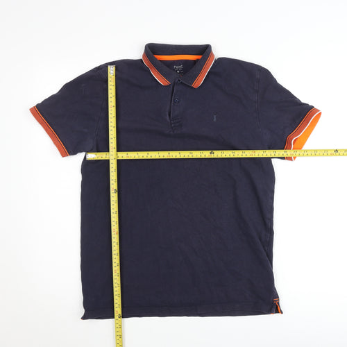 Next Men's Blue Regular Fit Cotton Polo Shirt Size M Short Sleeve