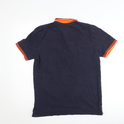 Next Men's Blue Regular Fit Cotton Polo Shirt Size M Short Sleeve