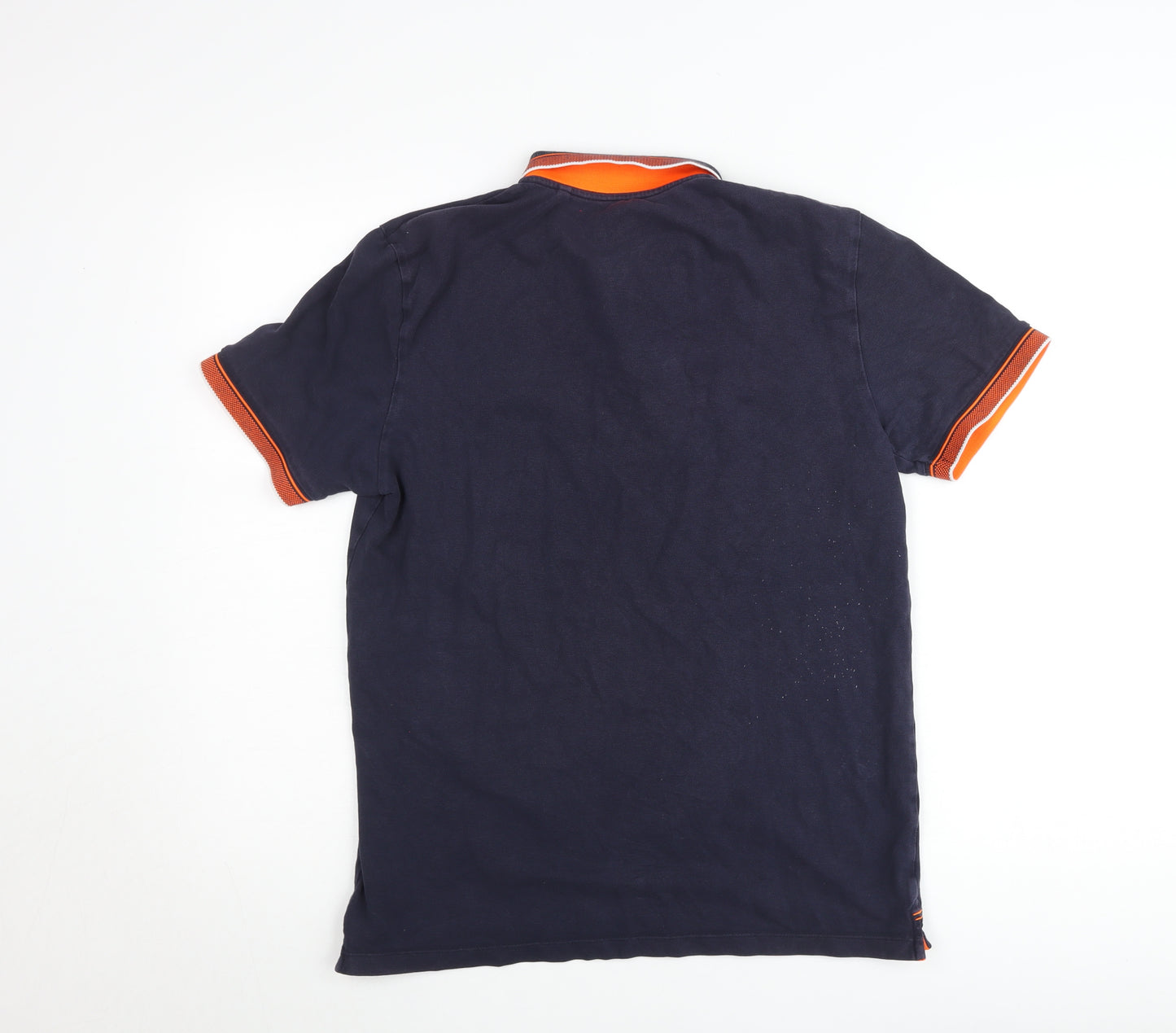 Next Men's Blue Regular Fit Cotton Polo Shirt Size M Short Sleeve