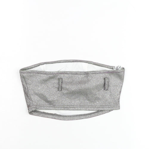 EGO Women's Silver Strapless Camisole Tube Top Size 8 Partywear
