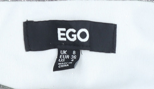 EGO Women's Silver Strapless Camisole Tube Top Size 8 Partywear