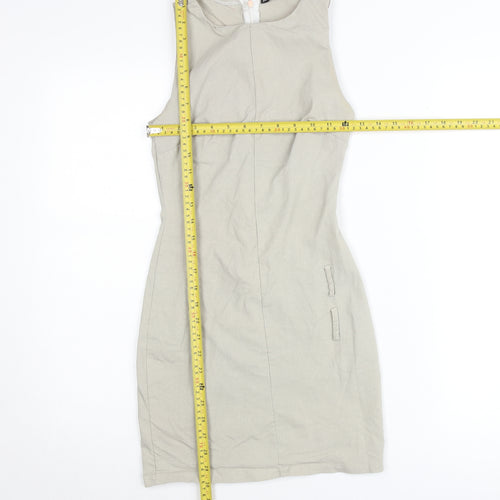 Stylewise Womens Beige Sleeveless Shift Dress Size 10