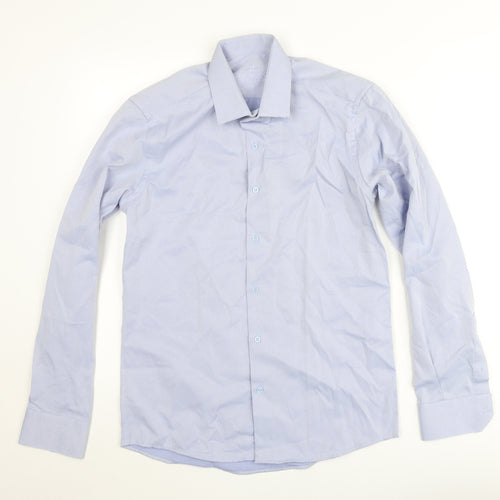 Hod Be Hod Men's Blue Slim Fit Long Sleeve Button-Up Shirt Size M