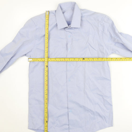 Hod Be Hod Men's Blue Slim Fit Long Sleeve Button-Up Shirt Size M