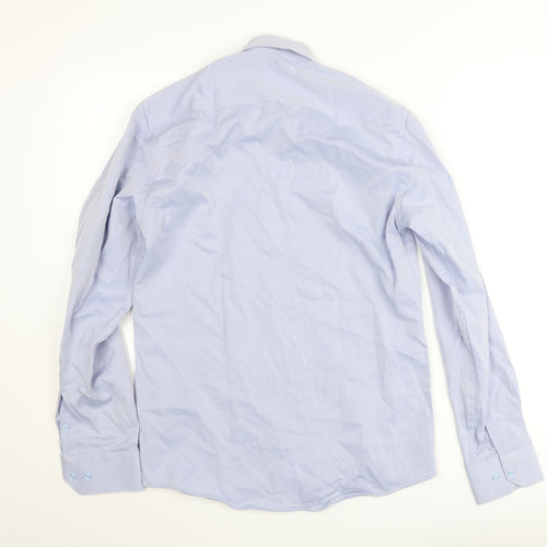 Hod Be Hod Men's Blue Slim Fit Long Sleeve Button-Up Shirt Size M