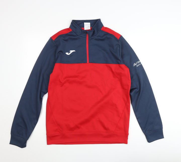 Joma Men’s Red Blue 1/4 Zip Sports Sweatshirt Size M
