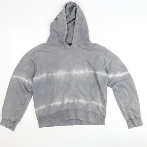 Nasty Gal Women’s Grey Tie-Dye Pullover Hoodie UK 8