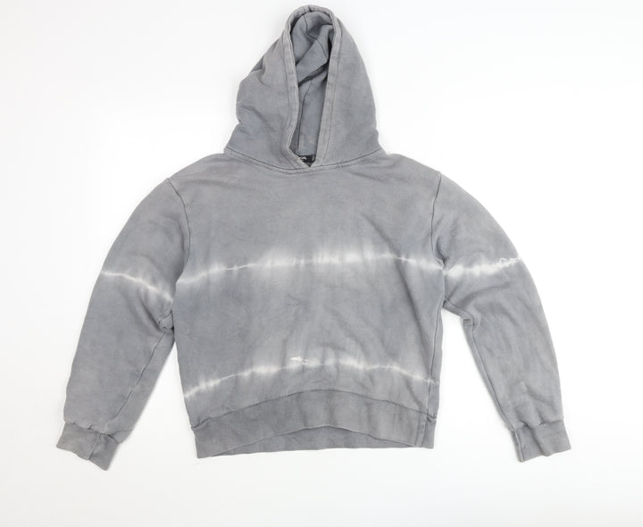 Nasty Gal Women’s Grey Tie-Dye Pullover Hoodie UK 8