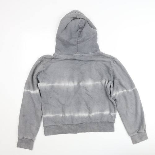 Nasty Gal Women’s Grey Tie-Dye Pullover Hoodie UK 8