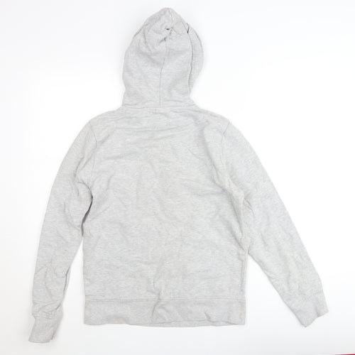 Denim Grey Hoodie Women's M Pullover Graphic Print Cotton Blend