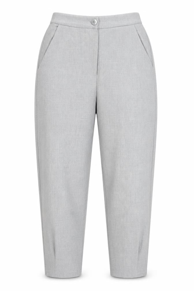 Front view of Zara Women's Grey XS Tapered Tailored Trousers