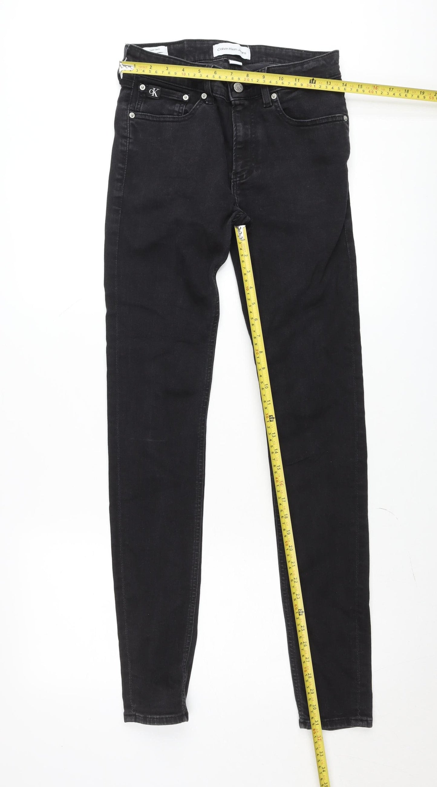 Calvin Klein Men's Black Skinny Jeans W30 L34 Slim Fit Denim