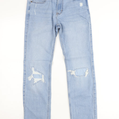 Abercrombie Kids Girls Blue Skinny Distressed Jeans Size 13/14 Years