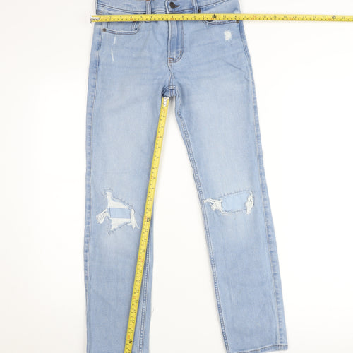 Abercrombie Kids Girls Blue Skinny Distressed Jeans Size 13/14 Years