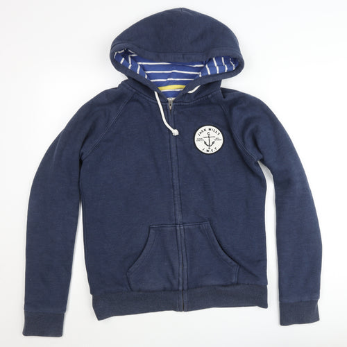 Jack Wills Mens Blue L Hooded Full Zip Jersey Jacket