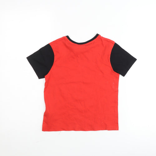Manchester United Boys Red & Black T-Shirt 6-7 Years Official Football Top