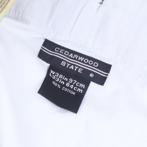 Cedarwood State Men's Beige Corduroy Chino Trousers 38W 33L