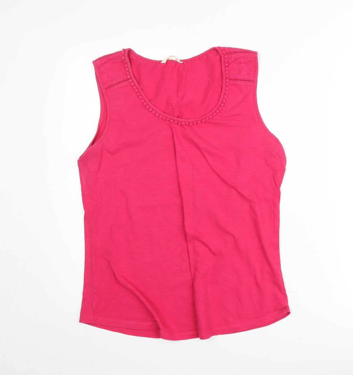White Stuff Women's Pink Cotton Sleeveless Tank Top UK 16