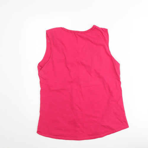 White Stuff Women's Pink Cotton Sleeveless Tank Top UK 16