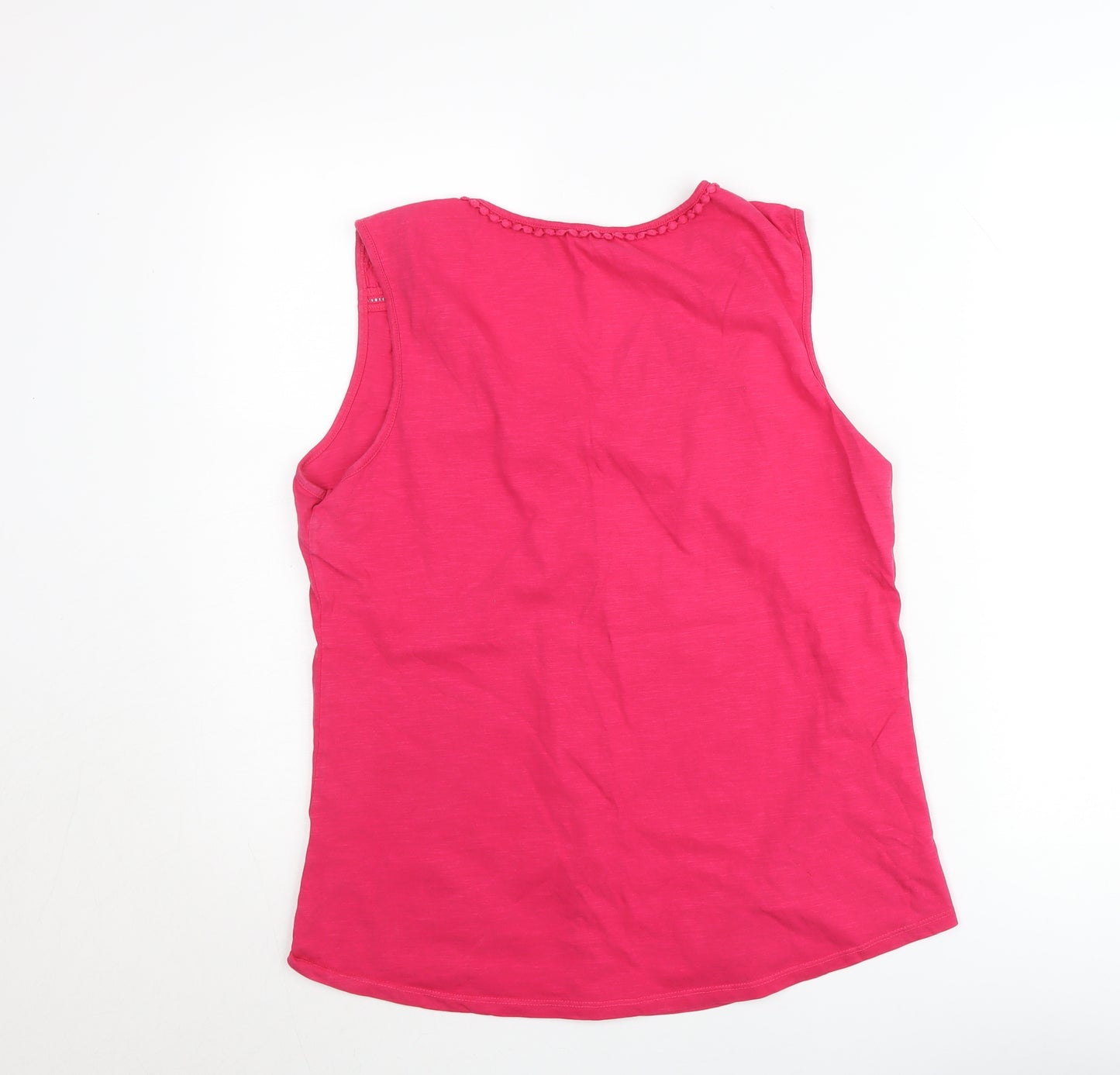 White Stuff Women's Pink Cotton Sleeveless Tank Top UK 16