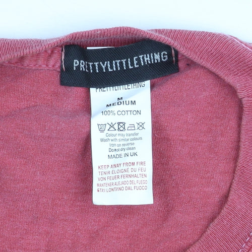 PrettyLittleThing Women’s Red Cotton Crew Neck T-Shirt Size M