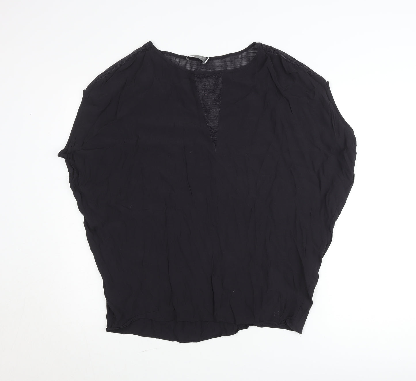 Mint Velvet Women's Black Relaxed Tunic Blouse Size L