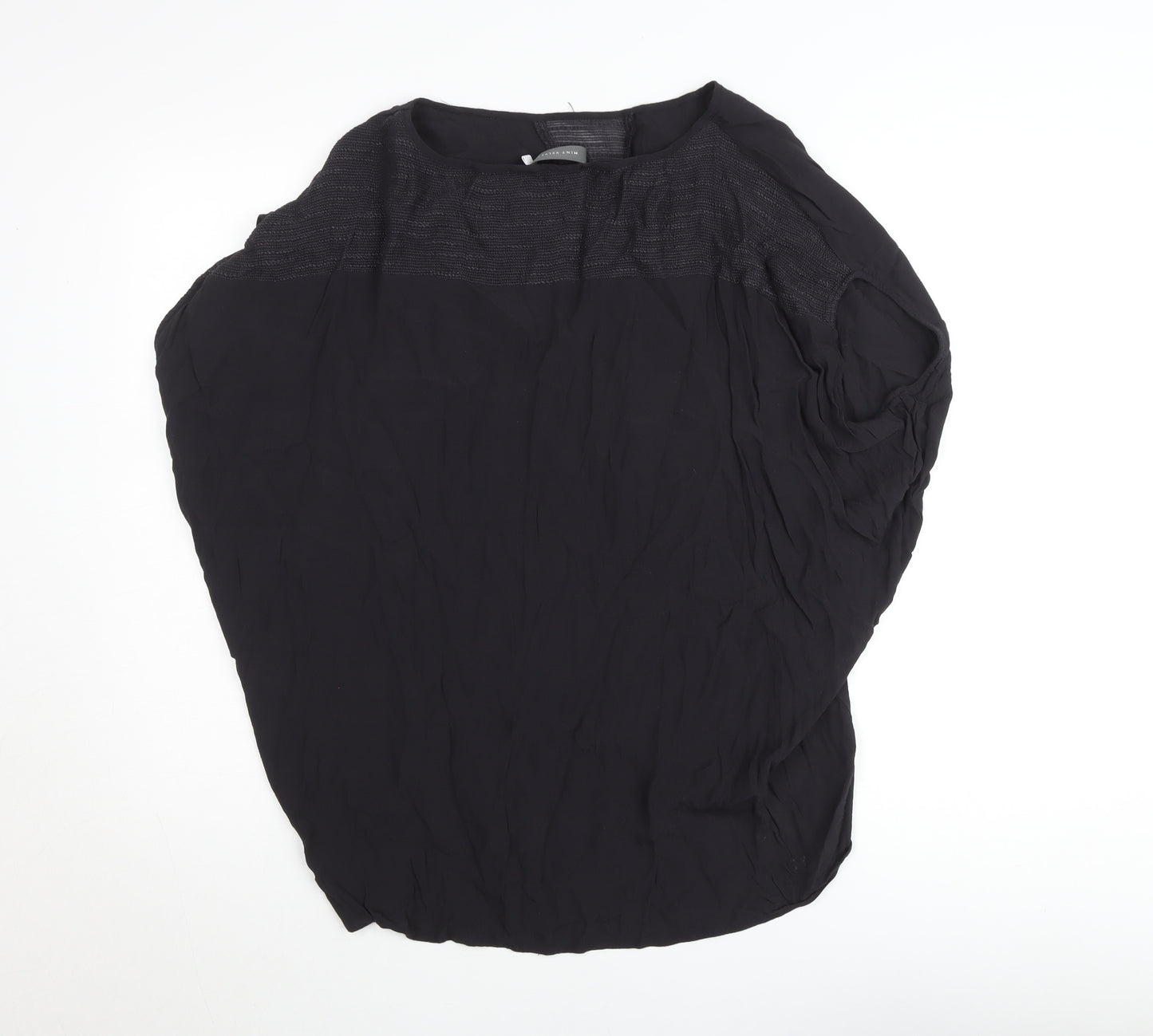 Mint Velvet Women's Black Relaxed Tunic Blouse Size L