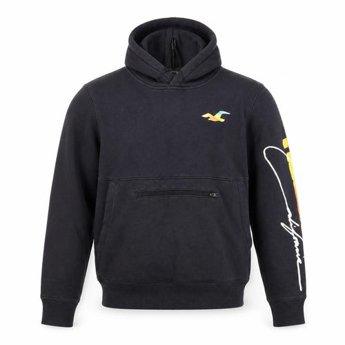 Hollister Mens Black XS Pullover Hoodie with Logo Print