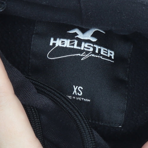Hollister Mens Black XS Pullover Hoodie with Logo Print