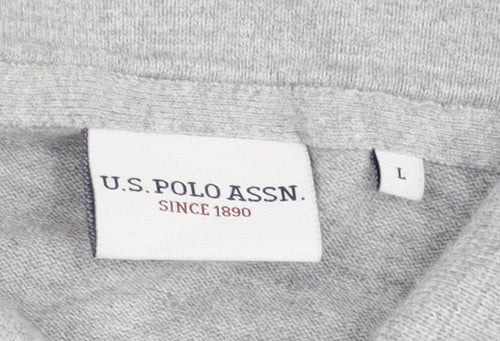 U.S. Polo Assn. Men's Grey Cotton Short Sleeve Polo Shirt L
