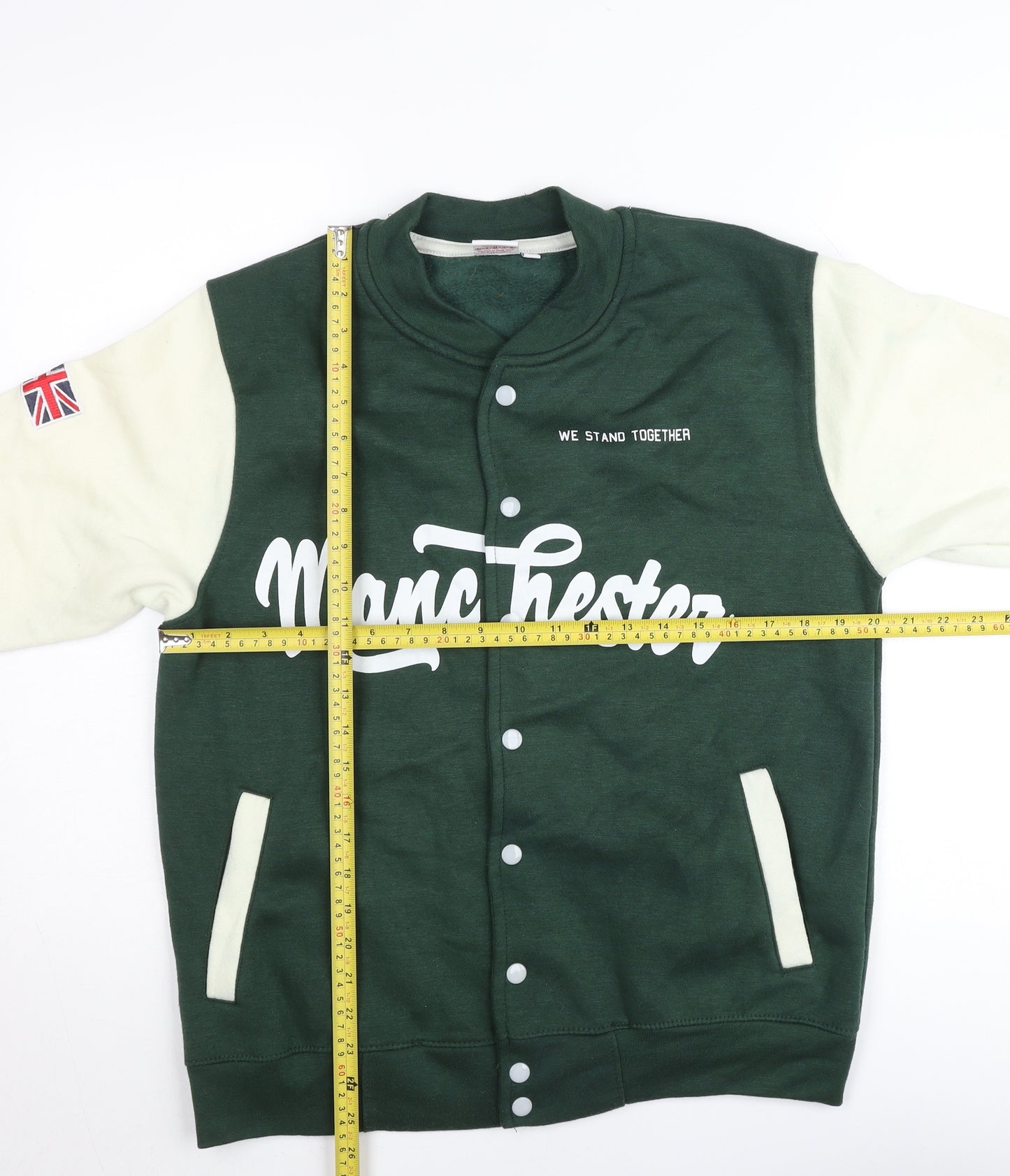 Manchester Souvenirs Men’s Green Varsity Jacket M Casual Lined