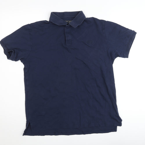 Paul Costelloe Living Men's Blue Pima Cotton Polo Shirt L
