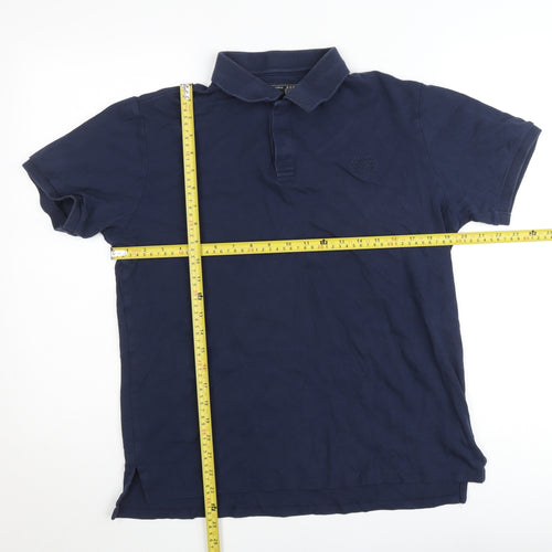 Paul Costelloe Living Men's Blue Pima Cotton Polo Shirt L